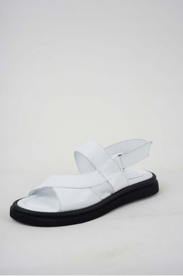 Hakiki Deri Beyaz Kadın Düz Sandalet 251173510