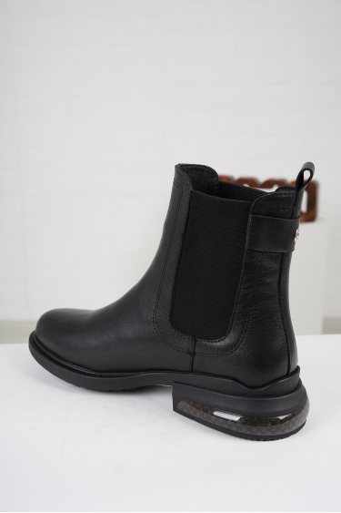 Hakiki Deri Kürklü Siyah Kadın Kısa Bot 222176207