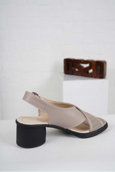 Hakiki Deri Vizon Kadın Topuklu Sandalet 241176504