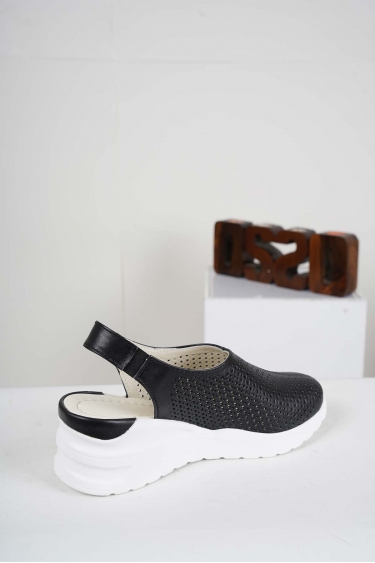 Hakiki Deri Siyah Kadın Casual Sandalet 241176505