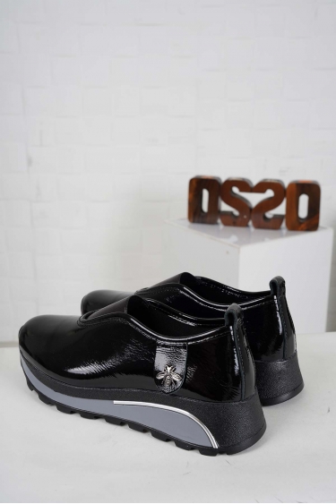 Hakiki Deri Siyah Rugan Kadın Casual Ayakkabı 242176100