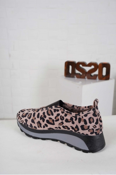 Hakiki Deri Kürklü Pudra Leopar Kadın Casual Ayakkabı 242176101