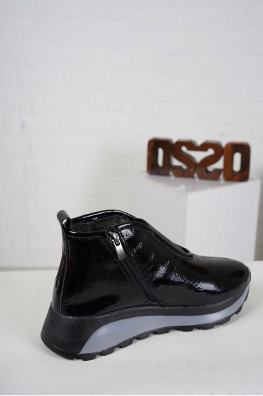 Hakiki Deri Siyah Rugan Kadın Casual Bot 242176202