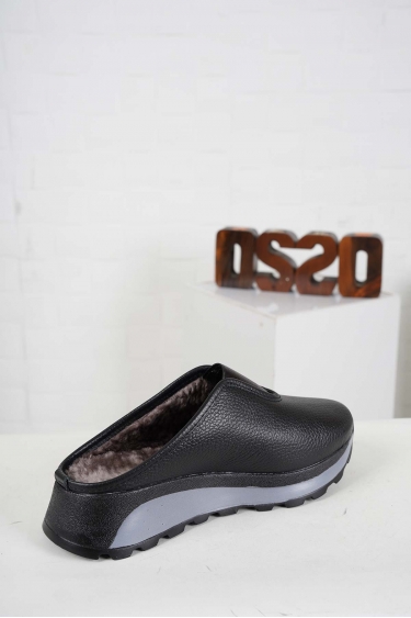 Hakiki Deri Kürklü Siyah Floter Kadın Casual Sabo 242176702