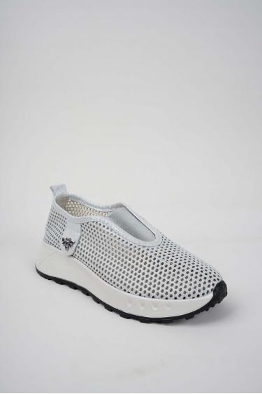 Hakiki Deri Gümüş Saten Kadın Casual Ayakkabı 251176101