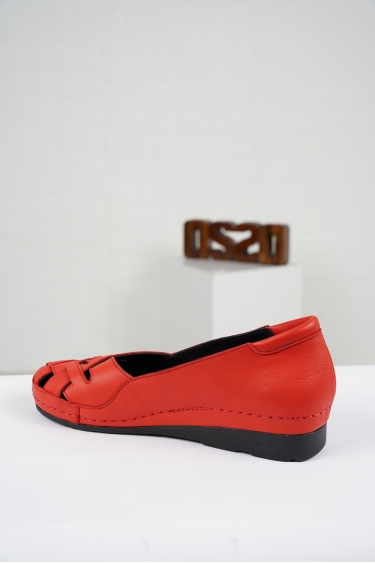 Hakiki Deri Kırmızı Kadın Comfort Ayakkabı 221177102