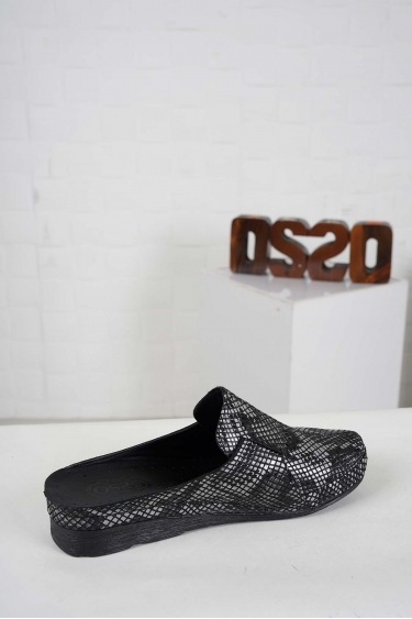 Hakiki Deri Gri Piton Baskı Kadın Comfort Sabo 221177602