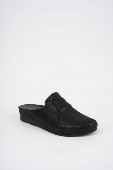 Hakiki Deri Siyah Saten Kadın Comfort Sabo 221177602