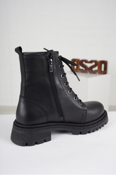 Hakiki Deri Siyah Kadın Postal Bot 222177201