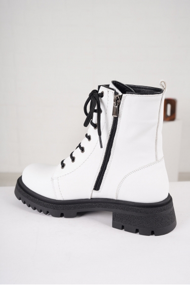 Hakiki Deri Beyaz Kadın Postal Bot 222177201