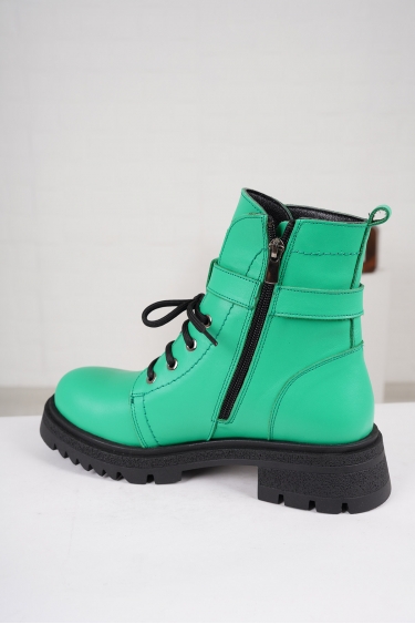 Hakiki Deri Gri Piton Baskı Kadın Kısa Bot 222177205