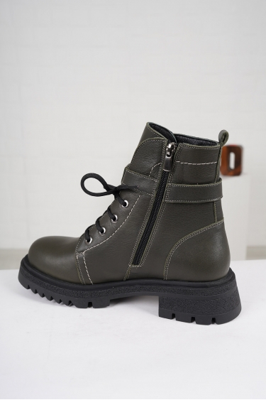 Hakiki Deri Gümüş Kadın Kısa Bot 222177205