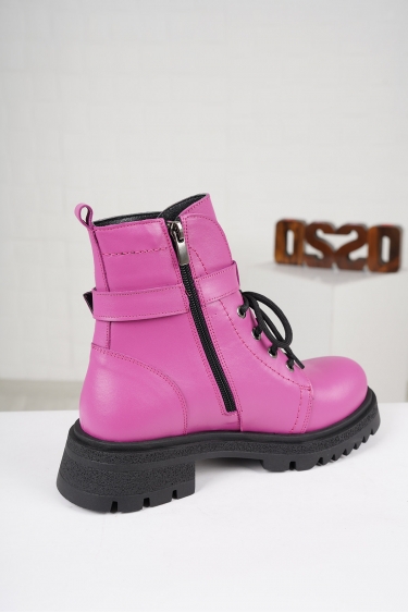 Hakiki Deri Siyah Kırışık Rugan Kadın Kısa Bot 222177205