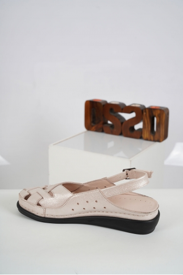 Hakiki Deri Bordo Çiçekli Baskı Kadın Komfort Sandalet 231177502