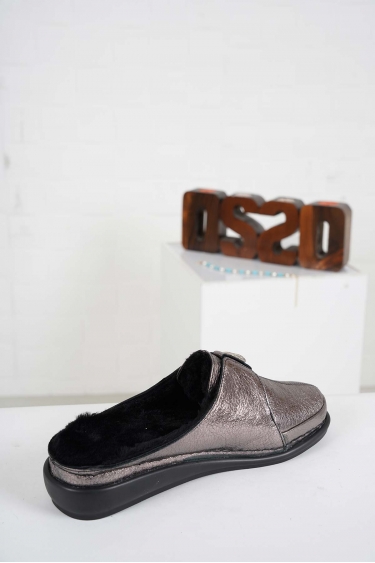 Hakiki Deri Kürklü Çelik Kadın Comfort Sabo 232177702