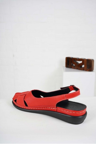 Hakiki Deri Kırmızı Kadın Komfort Sandalet 241177503