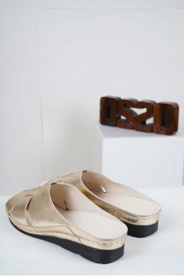 Hakiki Deri Altın Kadın Komfort Terlik 241177602