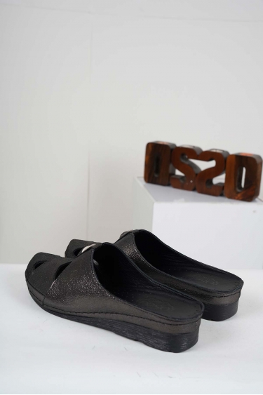 Hakiki Deri Siyah Saten Kadın Komfort Sabo 241177702