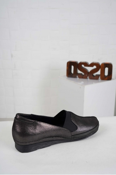 Hakiki Deri Kürklü Siyah Saten Kadın Comfort Ayakkabı 242177101