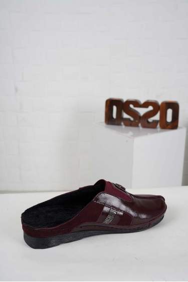 Hakiki Deri Kürklü Bordo Rugan-Bordo Süet Kadın Comfort Sabo 242177701