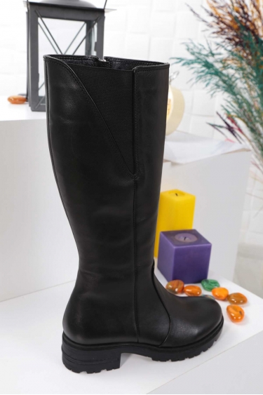 Hakiki Deri Siyah Kadın Düz Çizme 212186301