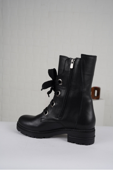 Hakiki Deri Siyah Kadın Topuklu Bot 222186201