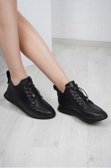 Hakiki Deri Siyah Kadın Casual Bot 232186202