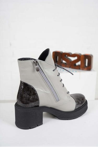 Hakiki Deri Gri-G.Kırık Rug Kadın Topuklu Bot 232186208