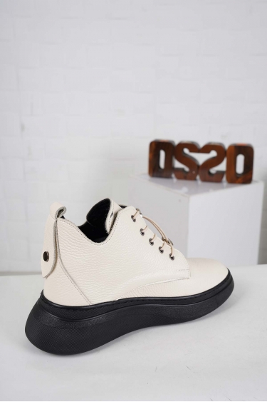 Hakiki Deri Krem Kadın Casual Bot 242186201