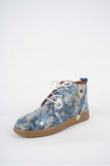 Hakiki Deri K.Mavi Baskılı-Altın Kadın Casual Ayakkabı 251186103