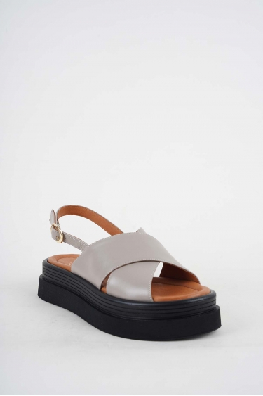 Hakiki Deri Vizon Kadın Dolgu Topuklu Sandalet 251186506