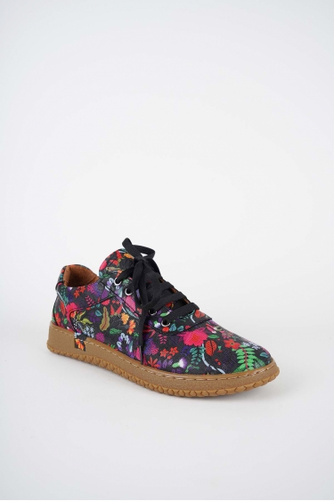 Hakiki Deri Siyah Çiçekli Kadın Casual Ayakkabı 252186100