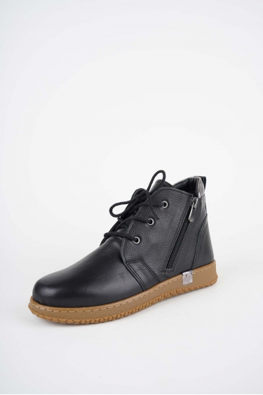 Hakiki Deri Siyah-Çelik Kadın Casual Bot 252186200