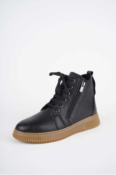 Hakiki Deri Siyah Floter Kadın Casual Bot 252186207