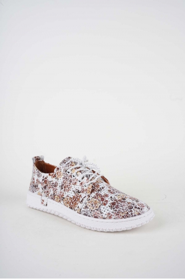 Hakiki Deri Çiçek Baskı Kadın Casual Ayakkabı 261186100