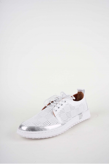 Hakiki Deri Beyaz-Gümüş Kadın Casual Ayakkabı 261186102