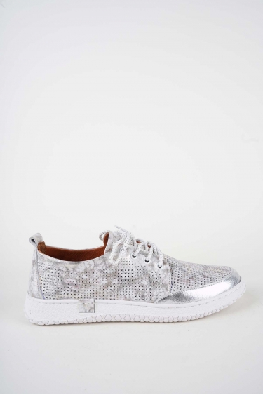Hakiki Deri Baskılı-Gümüş Kadın Casual Ayakkabı 261186102