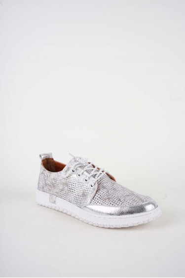 Hakiki Deri Baskılı-Gümüş Kadın Casual Ayakkabı 261186102