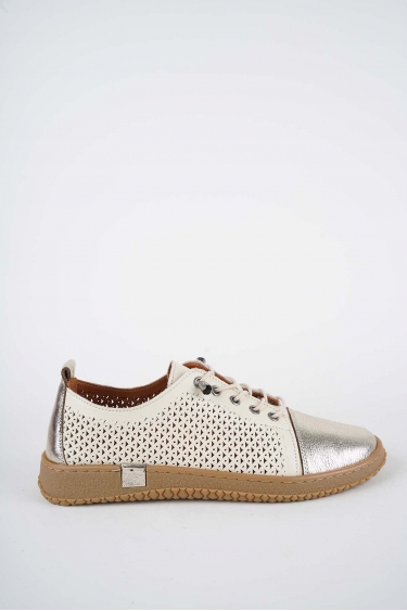 Hakiki Deri Bej-Altın Kadın Casual Ayakkabı 261186104