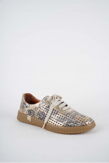 Hakiki Deri Altın Baskılı-Altın Kadın Casual Ayakkabı 261186105