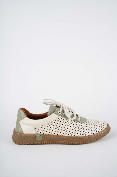 Hakiki Deri Bej-Avokado Kadın Casual Ayakkabı 261186105