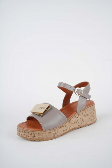 Hakiki Deri Vizon Kadın Dolgu Topuklu Sandalet 261186503