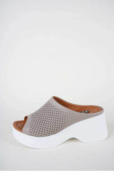 Hakiki Deri Vizon Kadın Dolgu Topuklu Terlik 261186601