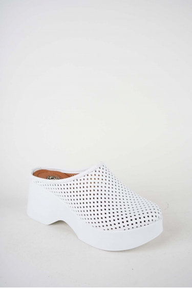 Hakiki Deri Beyaz Kadın Dolgu Topuklu Terlik 261186701