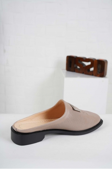 Hakiki Deri Vizon Kadın Alçak Topuklu Sabo 241189704