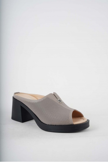 Hakiki Deri Vizon Kadın Topuklu Terlik 251189606