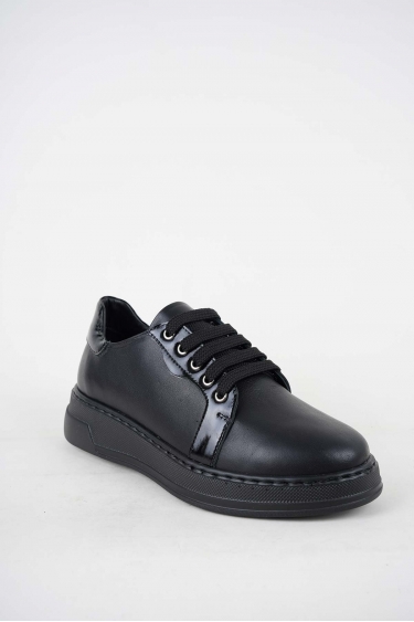 Hakiki Deri Siyah-Siyah Rugan Kadın Casual Ayakkabı 252189100