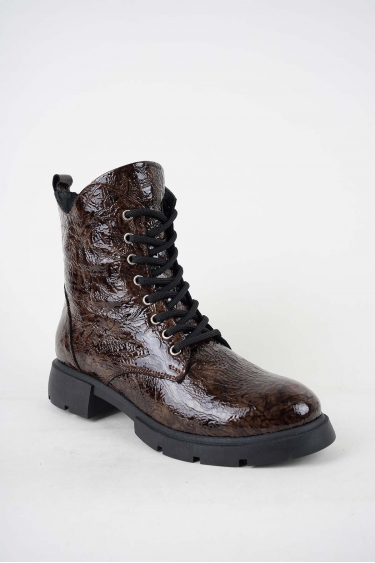 Hakiki Deri Vizon Kırık Rugan Kadın Casual Bot 252189202