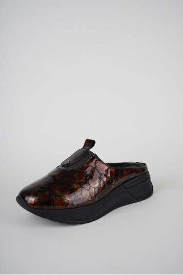 Hakiki Deri Kahve Mermer Rugan Kadın Casual Sabo 252189700