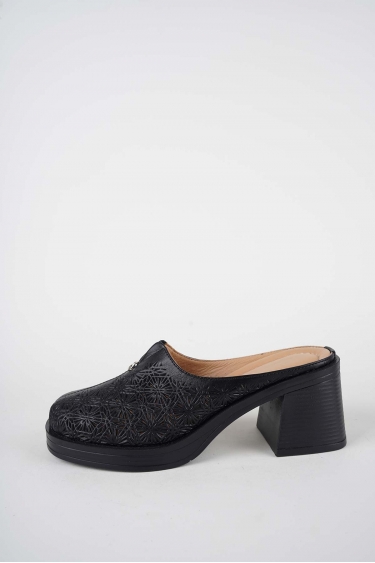 Hakiki Deri Siyah Kadın Topuklu Sabo 261189702